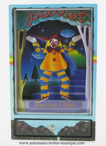Animated music box on the theme of circus : animated music box with clown.
