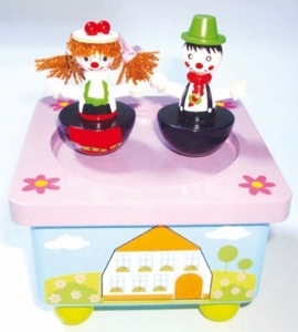 Holz Spieluhr Trachtenpaar.