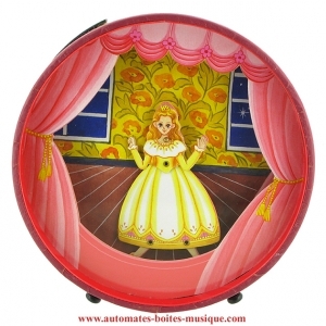 Tirelire musicale animée en bois avec mécanisme musical traditionnel à ressort de 18 lames - Référence tirelire musicale animée : 49778