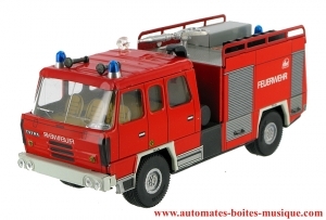 Collectable mechanical tin toy : Firefighters’ truck Tatra 815made of sheet metal and tin.