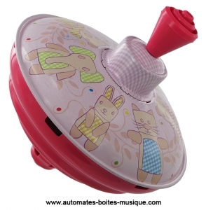 Collectable mechanical toy made of metal and tin : red spinning top.