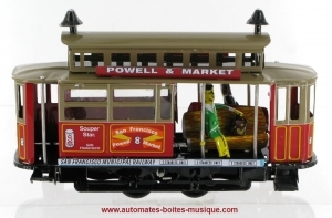 Collectable mechanical tin toy : "San Francisco Tramway" made of sheet metal and tin.