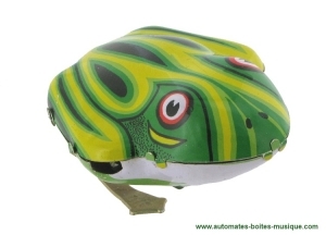 Collectable mechanical toy made of metal, sheet metal and tin : "Big leaping frog".