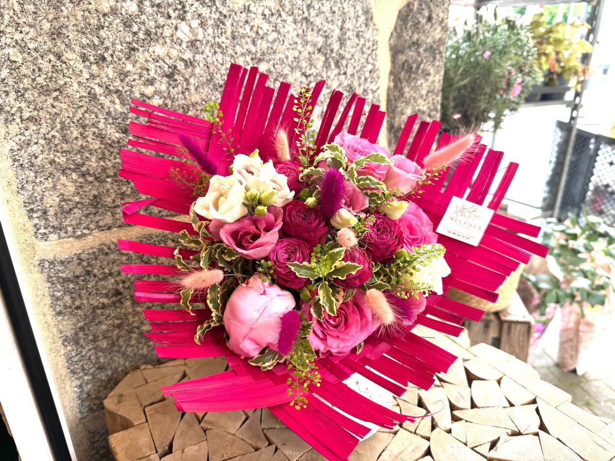 Bouquet bamboo fushia