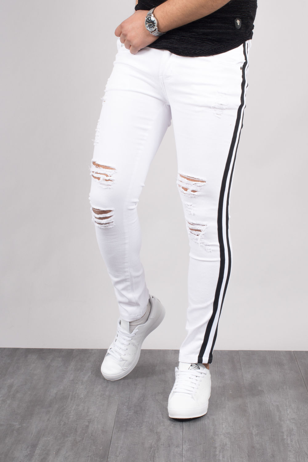 pantalon homme noir et blanc