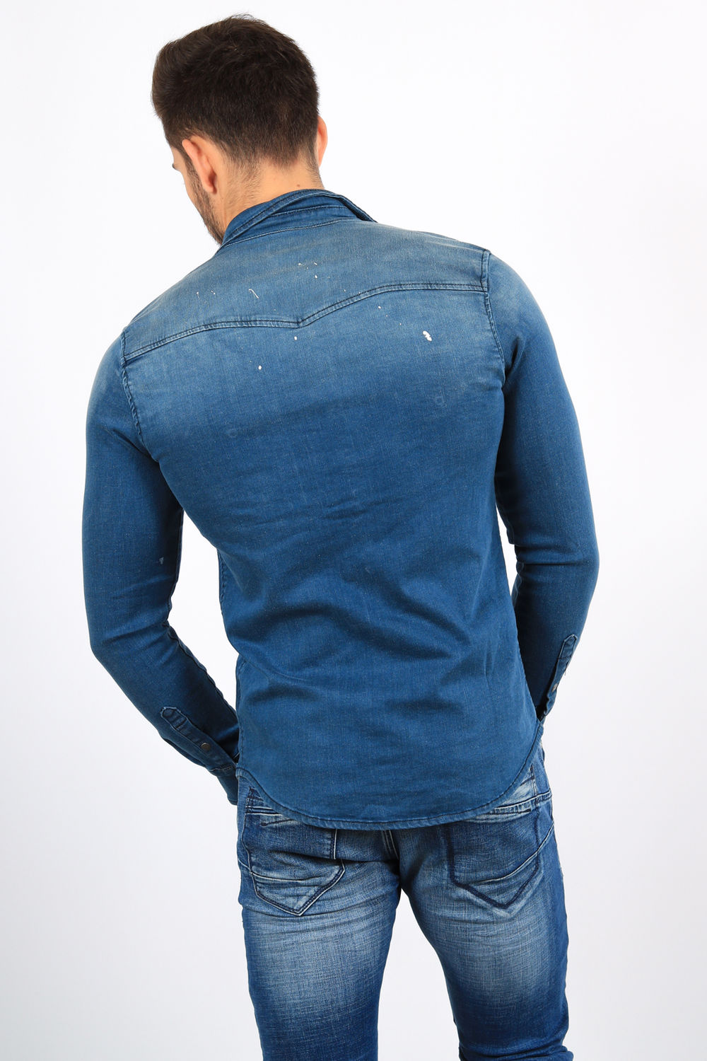 chemise homme en jeans bleu 2365 chemise homme en jeans bleu 2365