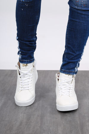 Basket homme montante blanche CM86