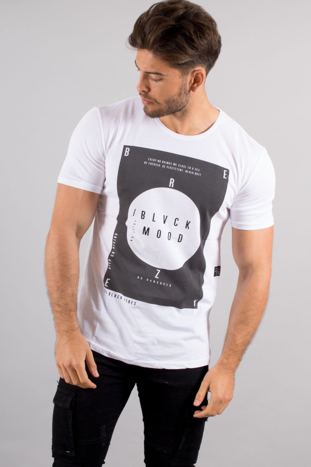 t shirt blanc imprimé homme