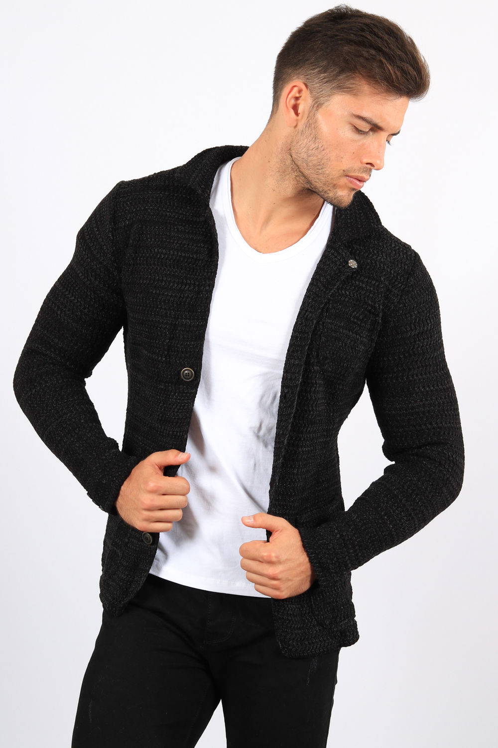 Cardigan homme noir 75170 Cardigan homme noir 75170