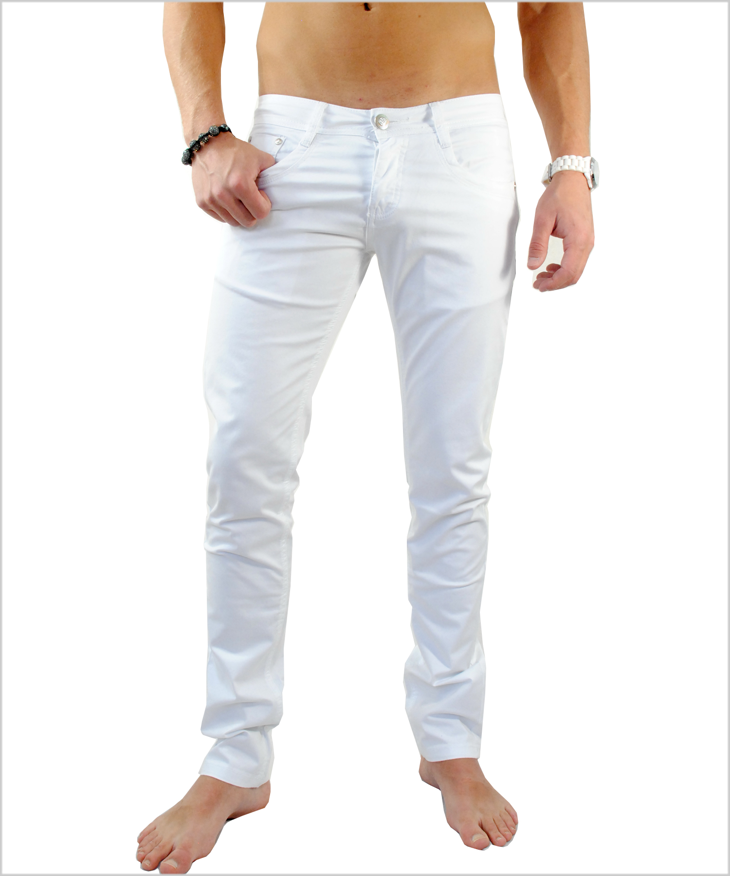 pantalon slim blanc AL373