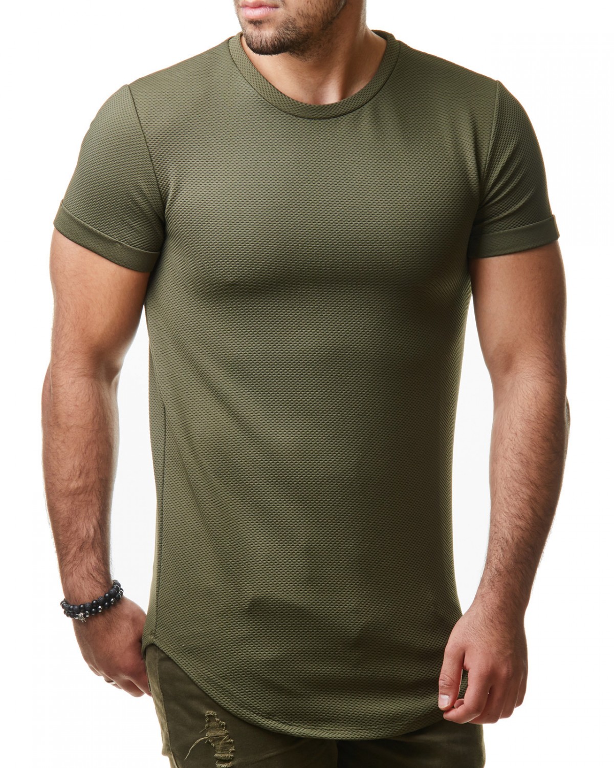 t shirt homme kaki