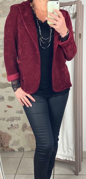 Veste velours Bordeaux