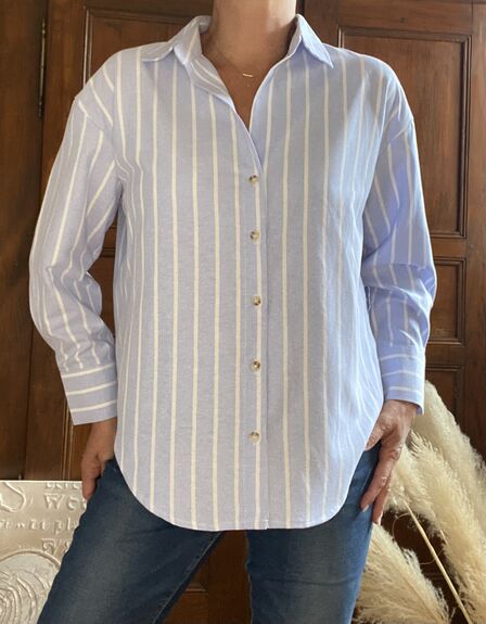 Chemise rayée bleue