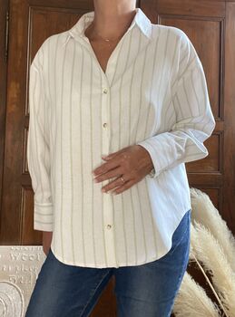 Chemise rayée verte