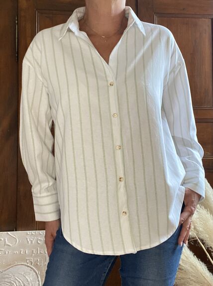 Chemise rayée verte