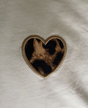 Tee-shirt Cœur léopard blanc