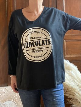 Tee-shirt manches longues Chocolate noir