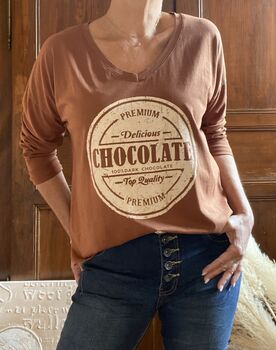 Tee-shirt manches longues Chocolate rouille