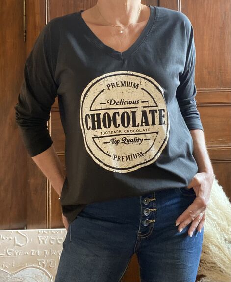 Tee-shirt manches longues Chocolate choco