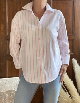 Chemise rayée rose