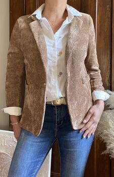Veste velours camel