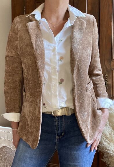 Veste velours camel