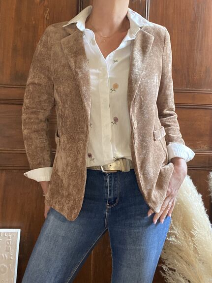 Veste velours camel