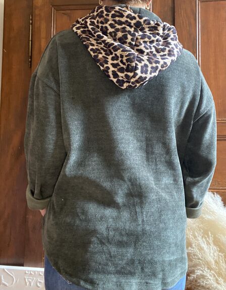 Sweat en velours kaki