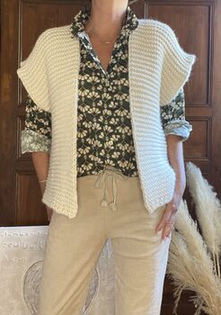 Gilet maille écru