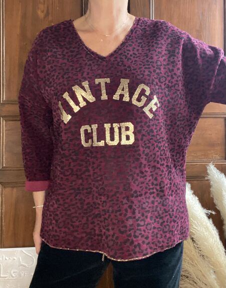 Sweat Vintage bordeaux