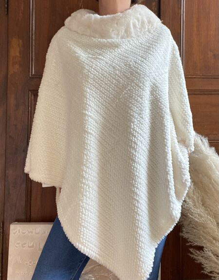 Poncho Sarah blanc