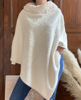 Poncho Sarah blanc