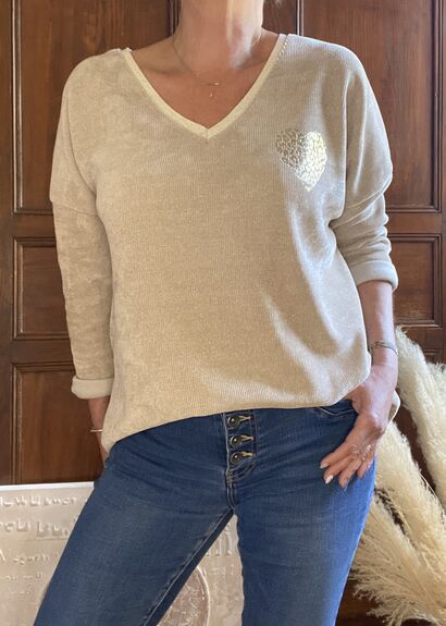 Sweat Cœur écru