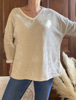 Sweat Cœur écru