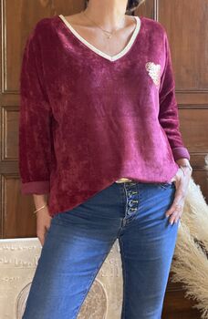 Sweat Cœur bordeaux