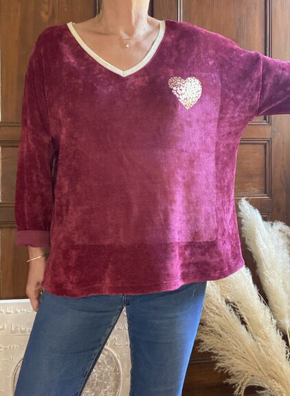 Sweat Cœur bordeaux