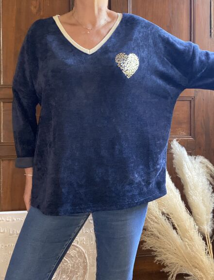 Sweat Cœur marine