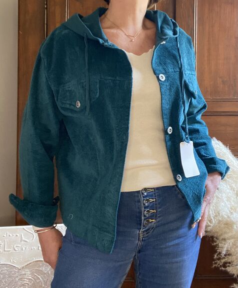 Veste à capuche velours canard