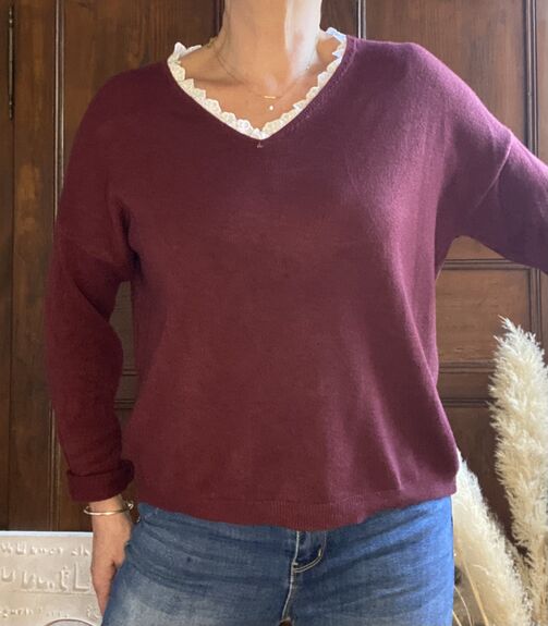 Pull Amélie bordeaux