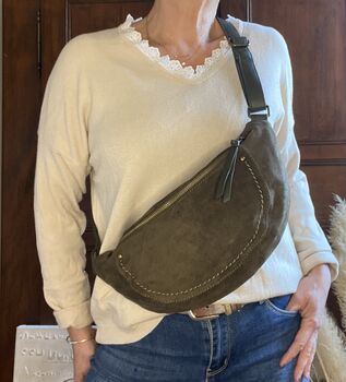 Sac banane suédine kaki