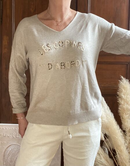 Pull Les copines beige