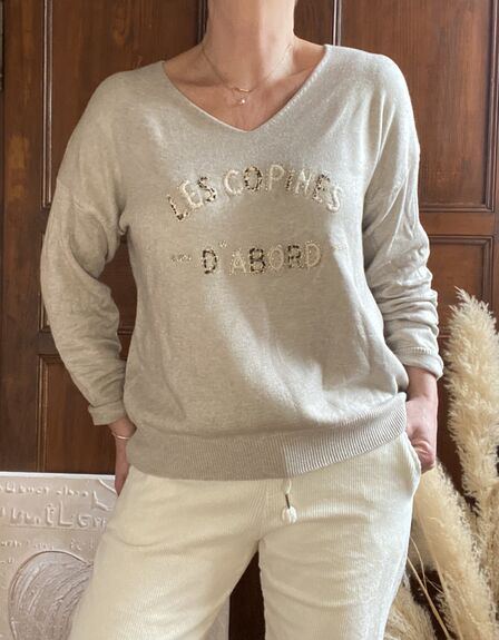 Pull Les copines beige