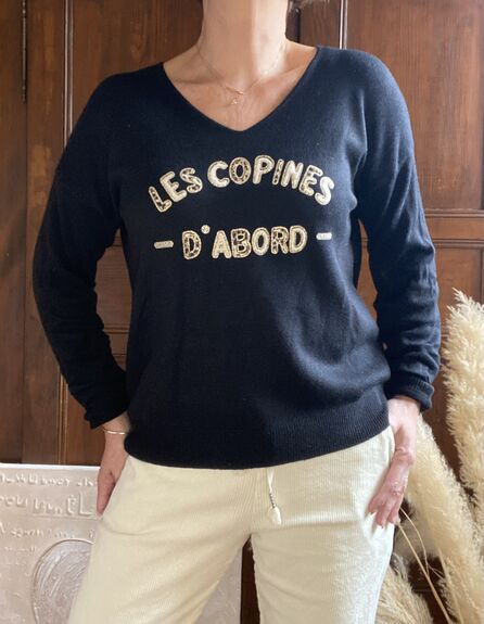 Pull Les copines noir