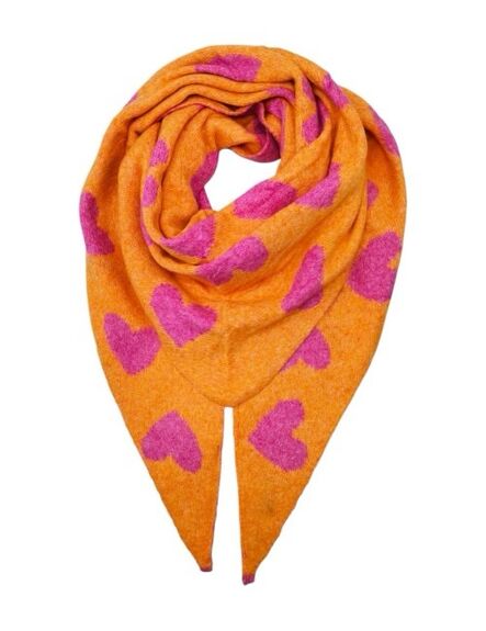 Écharpe Coeurs rose/orange