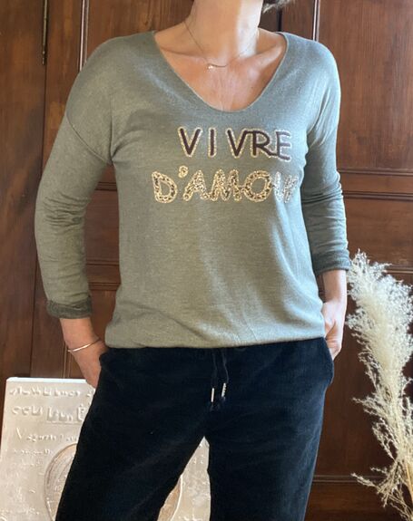 Haut vivre d’amour kaki