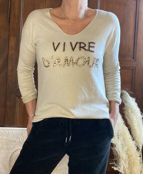 Haut vivre d’amour beige