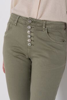 Pantalon boutons kaki