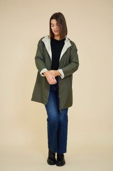 Veste Valentina mi-longue kaki/or