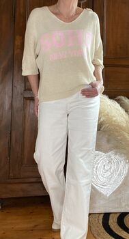Pull Soho beige/rose