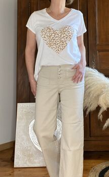 Tee-shirt coeur camel